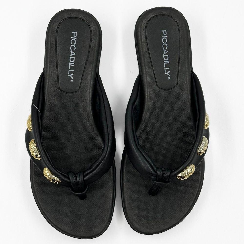 Tamanco Piccadilly Anabela Casual Feminino Preto 4