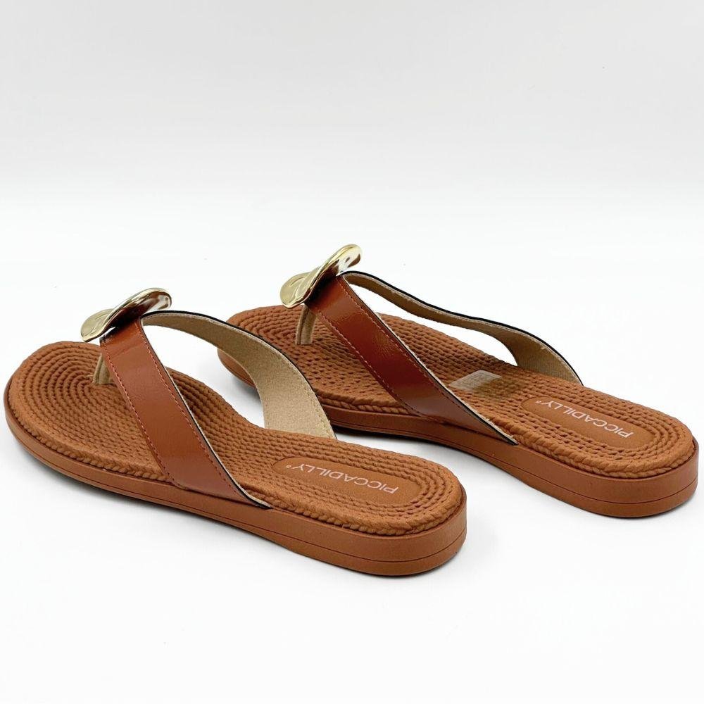 Tamanco Piccadilly Rasteira Casual Feminino Ocre 3