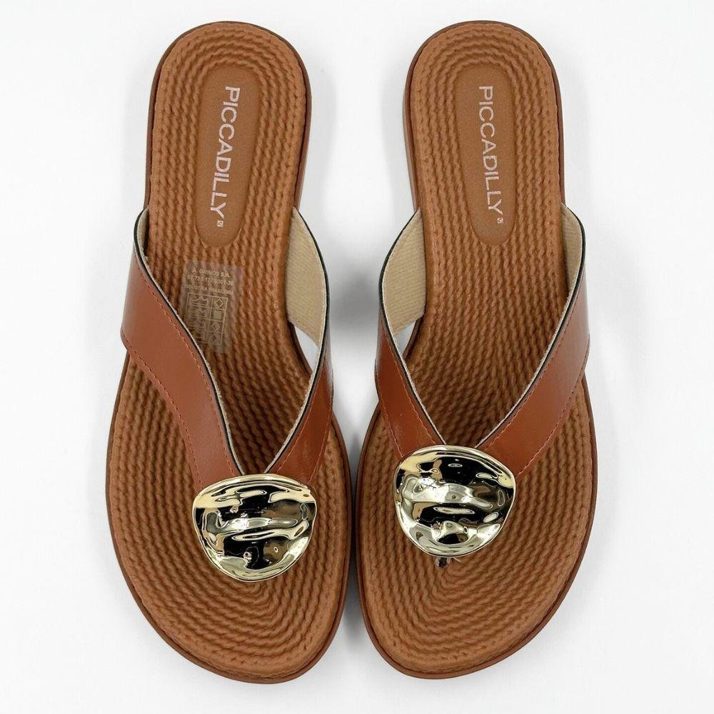 Tamanco Piccadilly Rasteira Casual Feminino Ocre 4