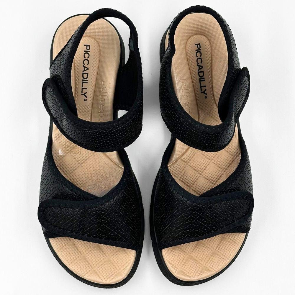 Sandália Piccadilly Papete Casual Feminina Preto 4