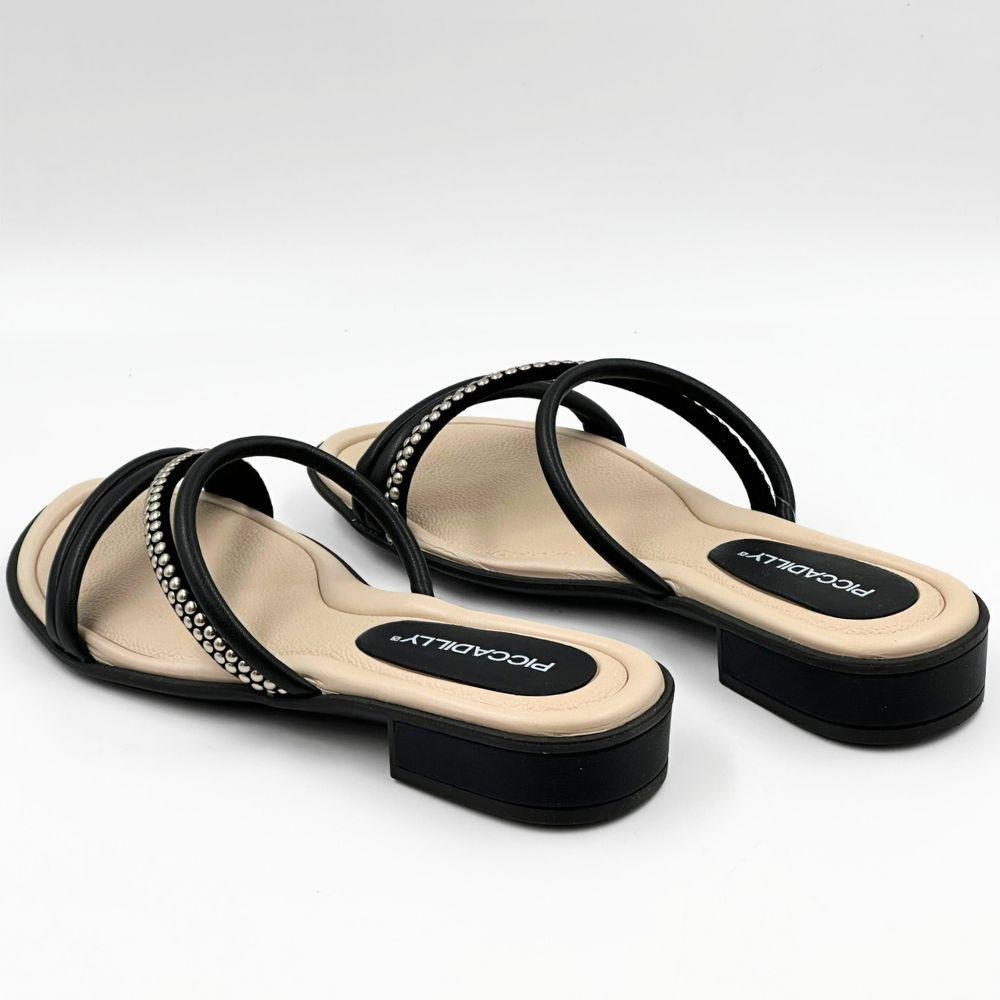 Tamanco Piccadilly Casual Salto Baixo Feminina Preto 3