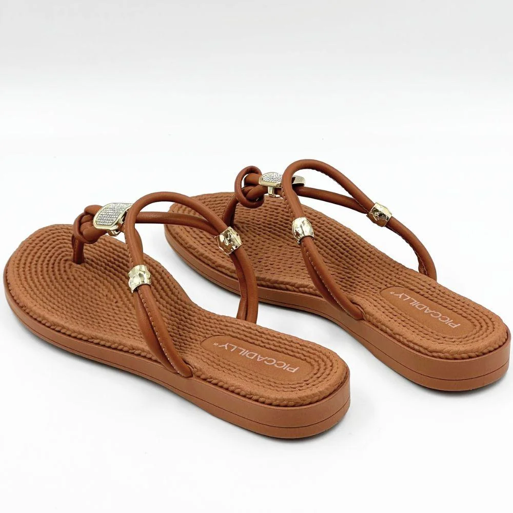 Tamanco Piccadilly Rasteira Casual Feminino Ocre 3