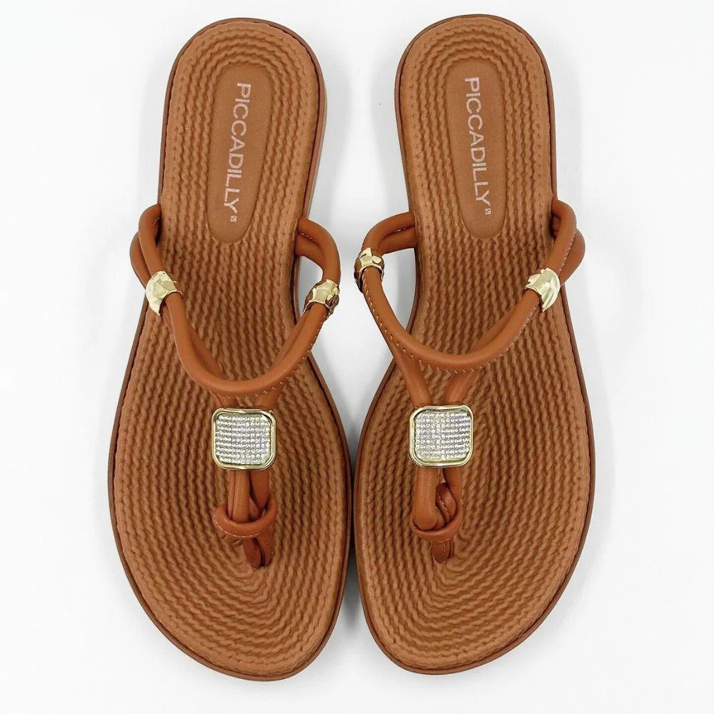 Tamanco Piccadilly Rasteira Casual Feminino Ocre 4