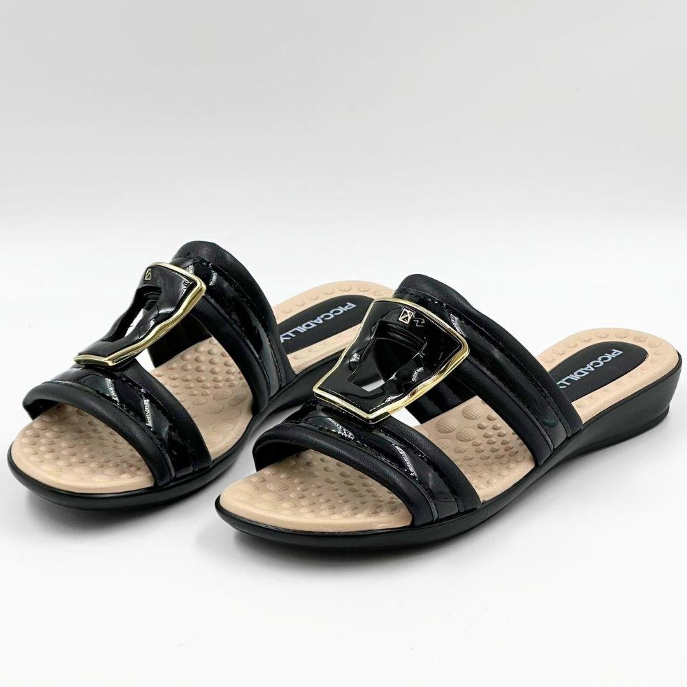 Tamanco Piccadilly Anabela Casual Feminino Preto 2