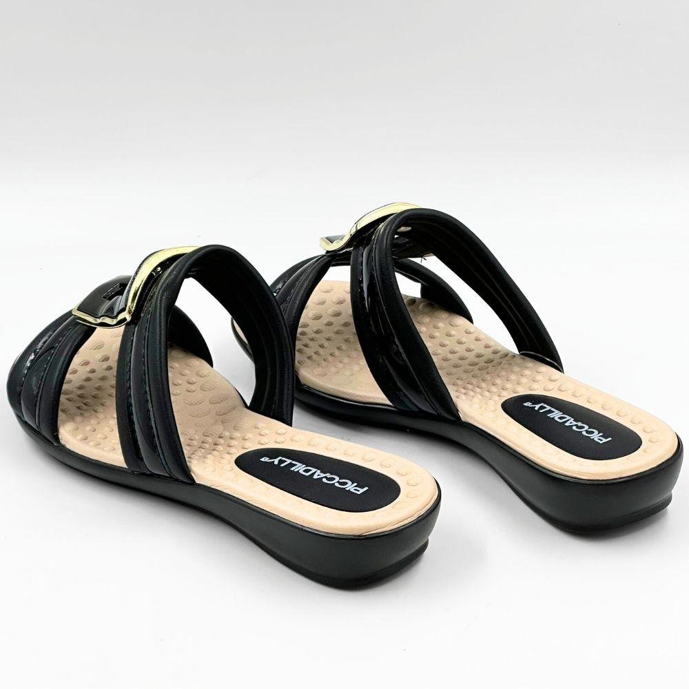 Tamanco Piccadilly Anabela Casual Feminino Preto 3