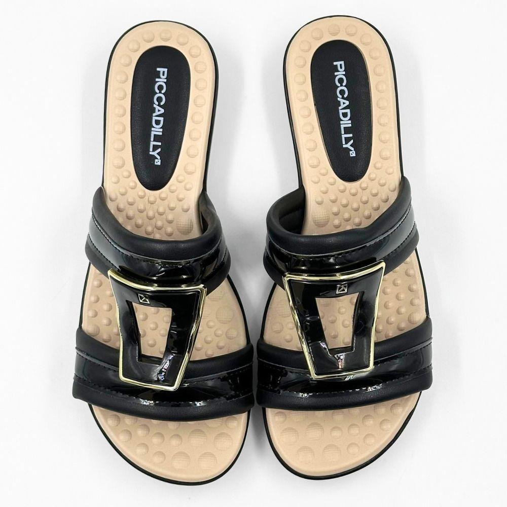 Tamanco Piccadilly Anabela Casual Feminino Preto 4