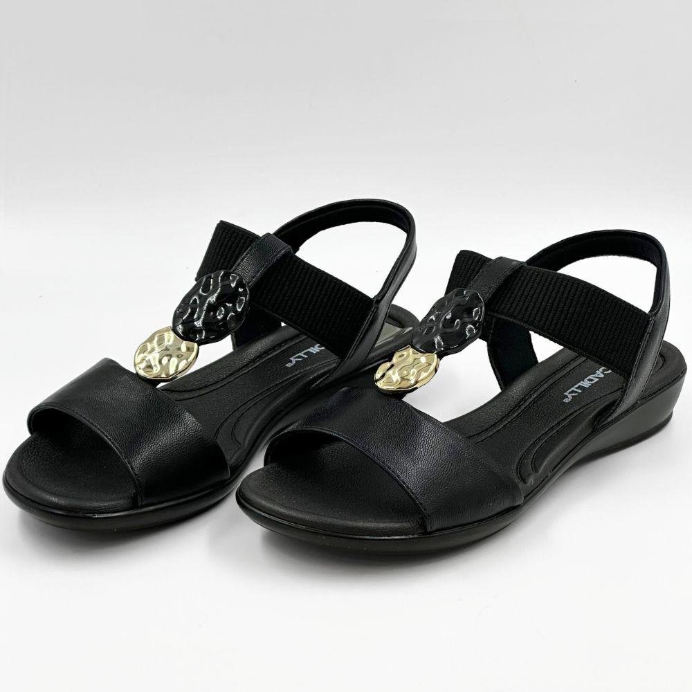 Sandália Piccadilly Anabela Casual Feminina Preto 2