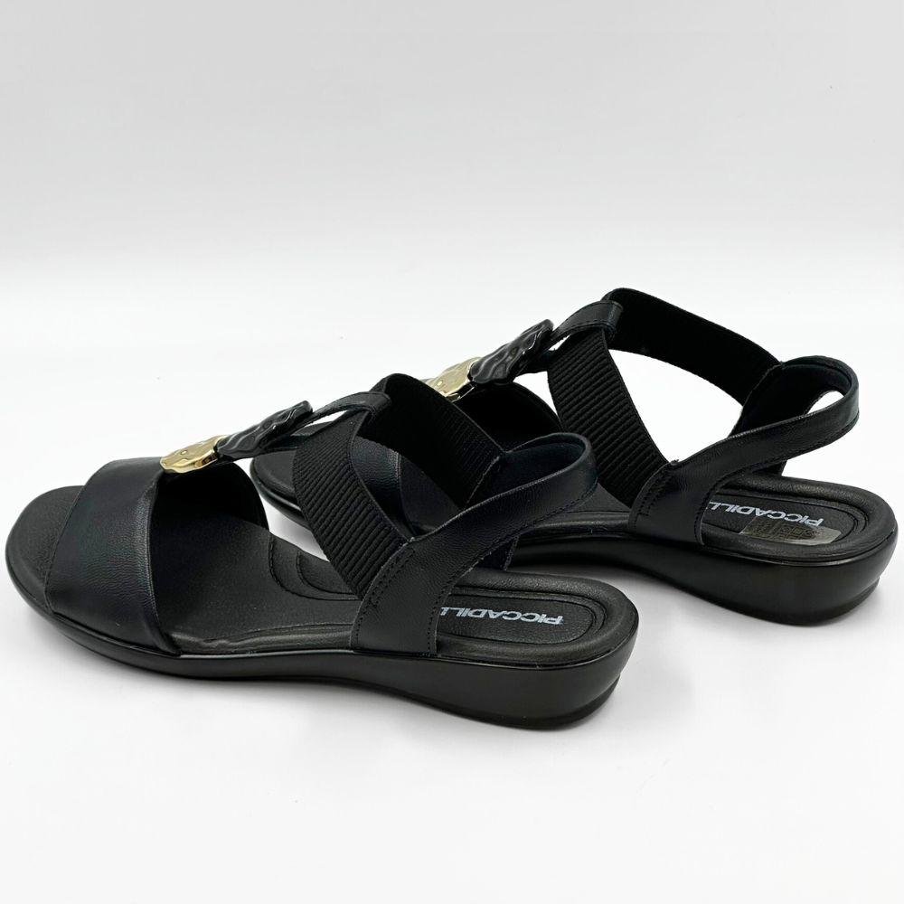 Sandália Piccadilly Anabela Casual Feminina Preto 3