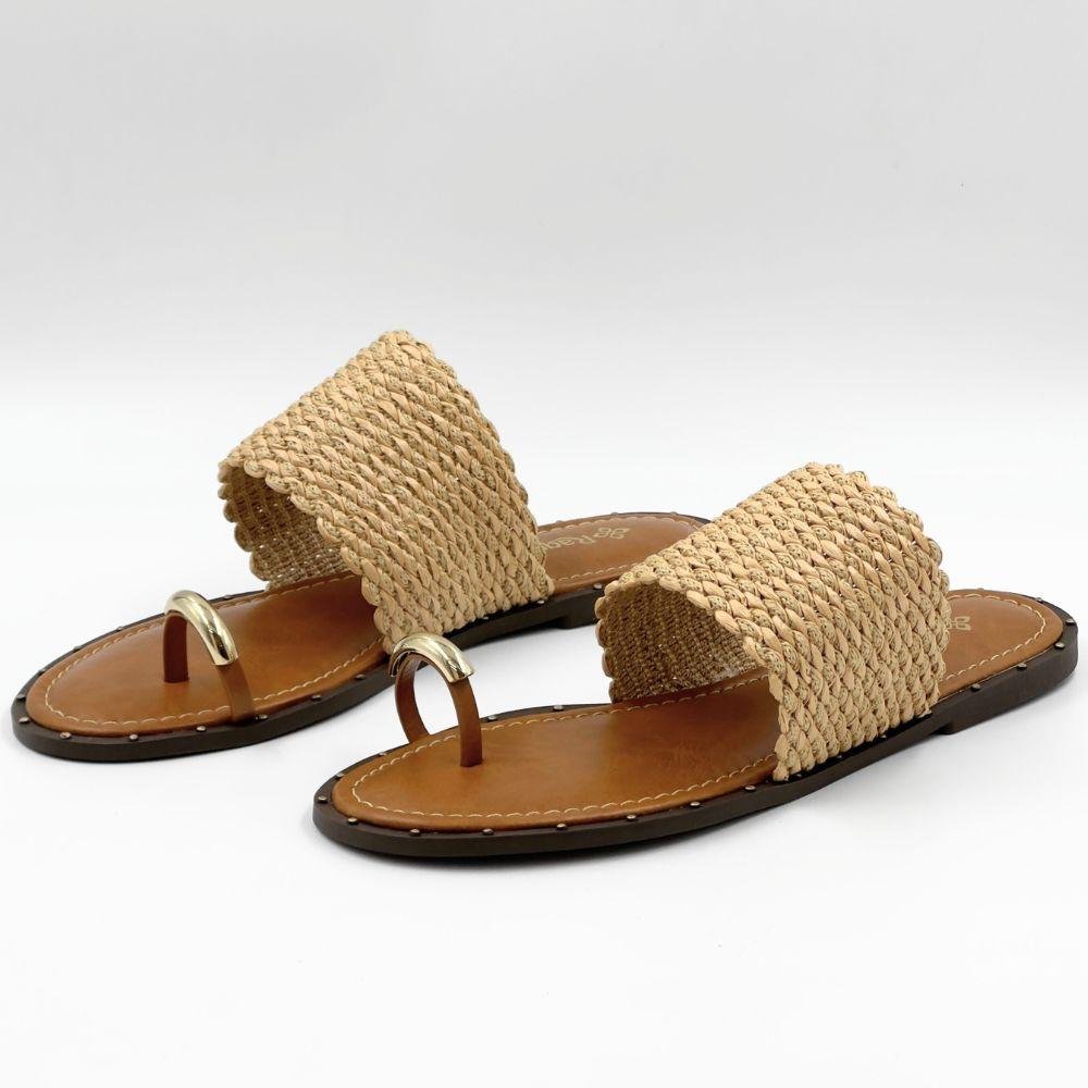 Tamanco Raquel Dias Rasteira Feminino Marrom 2