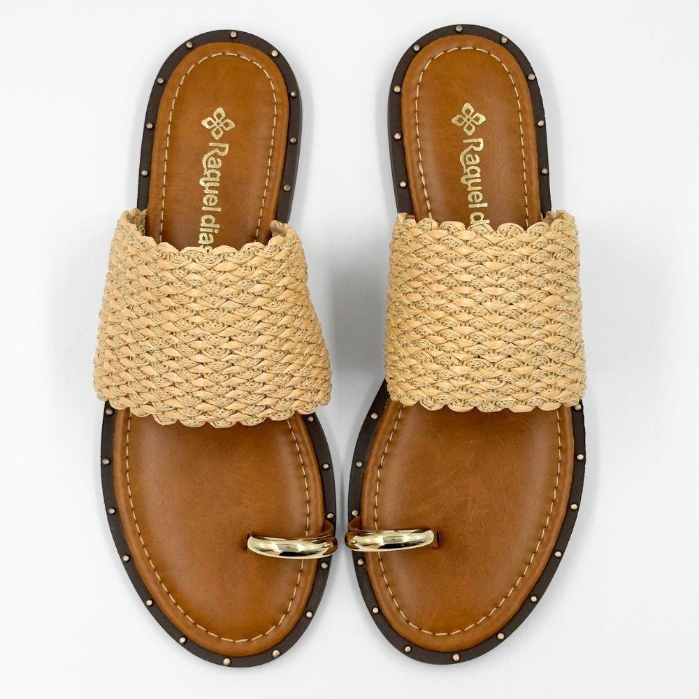 Tamanco Raquel Dias Rasteira Feminino Marrom 4