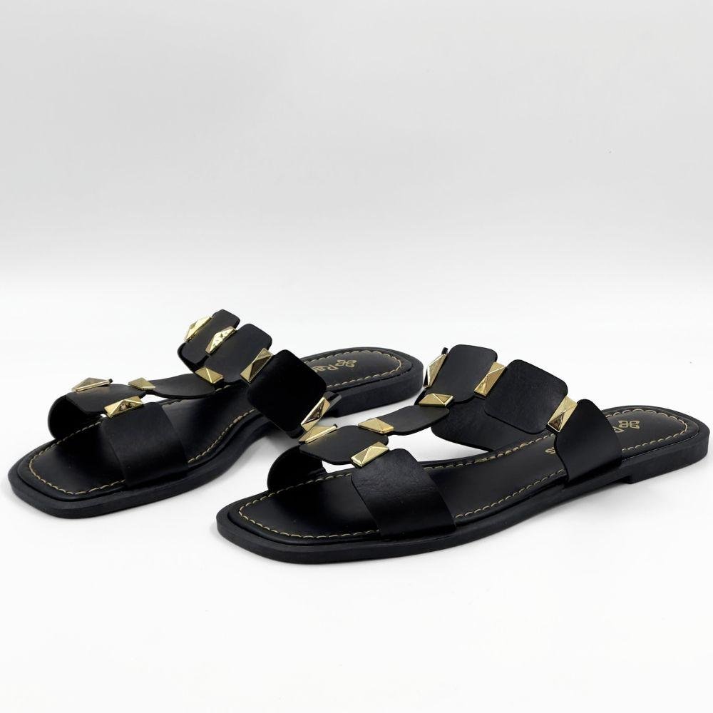 Tamanco Raquel Dias Slide Rasteira Feminino Preto 2