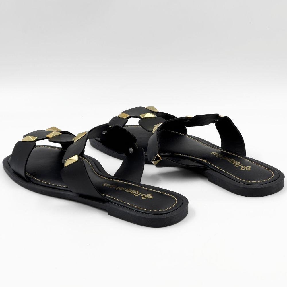 Tamanco Raquel Dias Slide Rasteira Feminino Preto 3