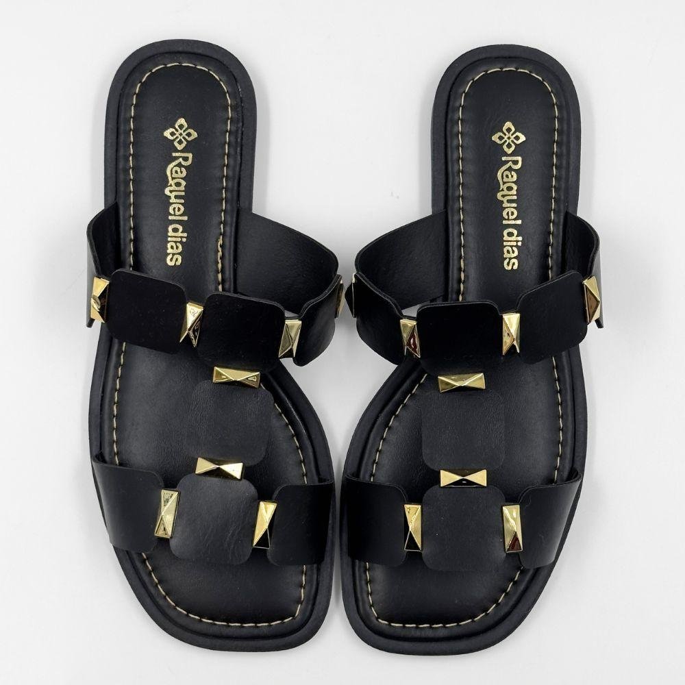 Tamanco Raquel Dias Slide Rasteira Feminino Preto 4