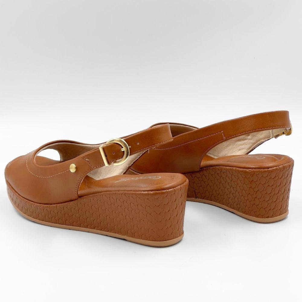 Sandália Comfortflex Anabela Casual Feminina Marrom 3
