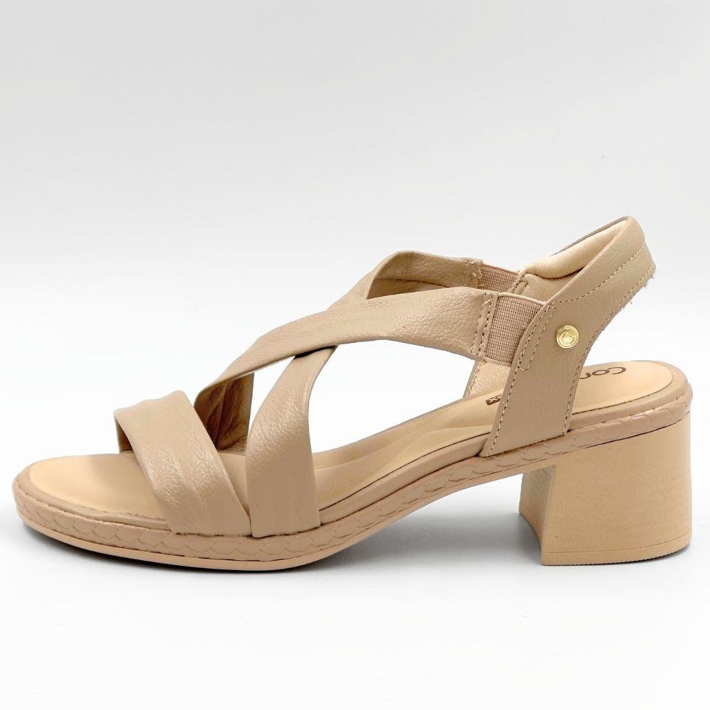 Sandália Comfortflex Casual Salto Bloco Feminina