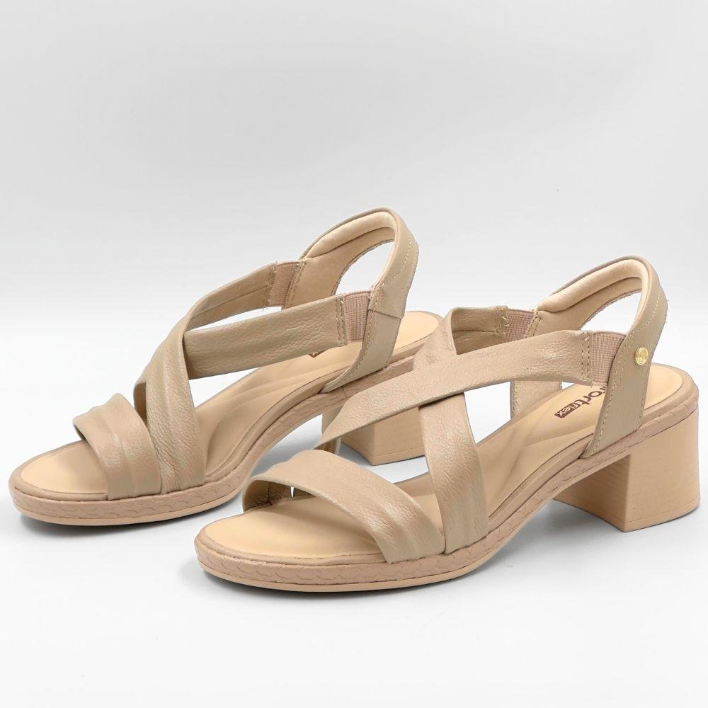 Sandália Comfortflex Casual Salto Bloco Feminina Mocca 2