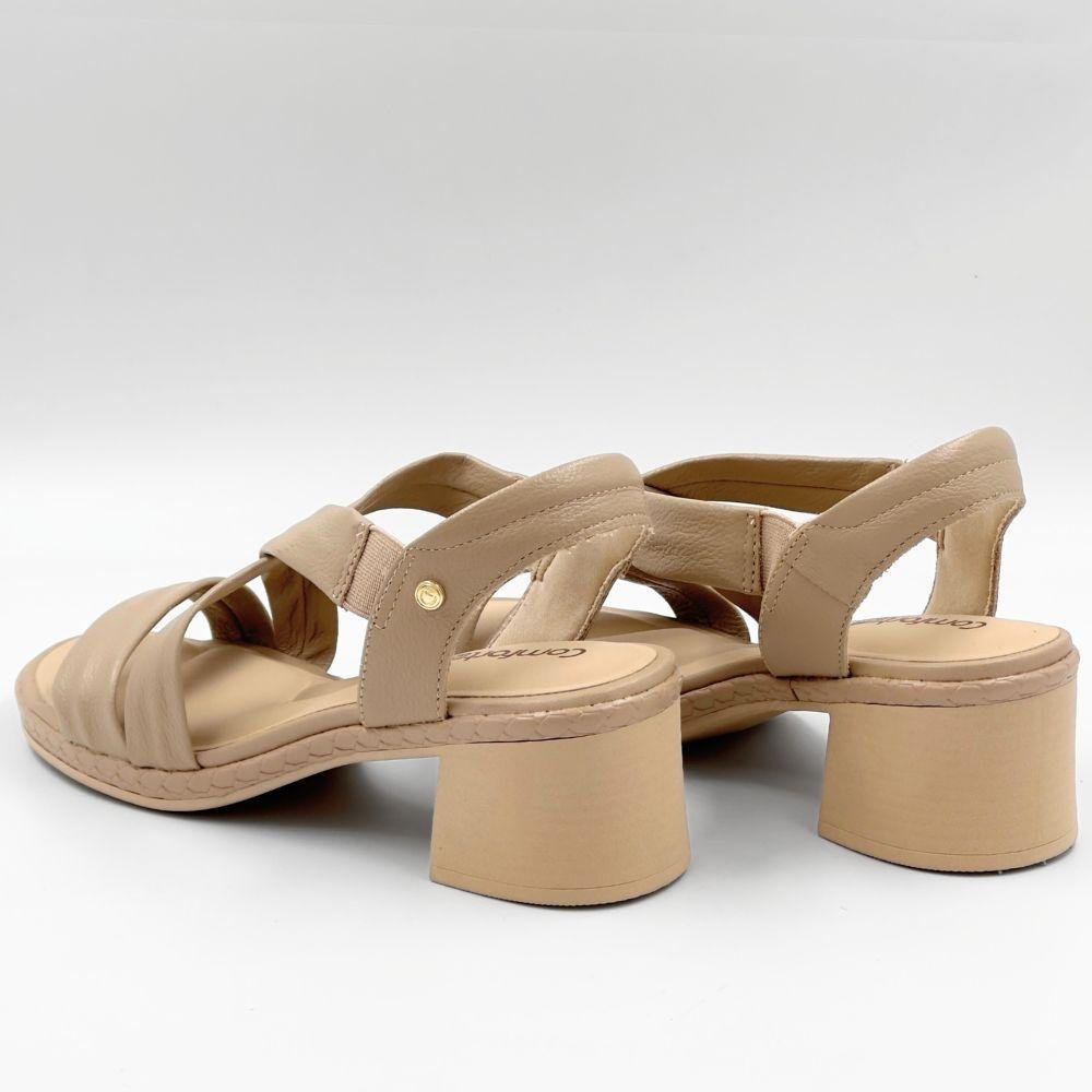 Sandália Comfortflex Casual Salto Bloco Feminina Mocca 3