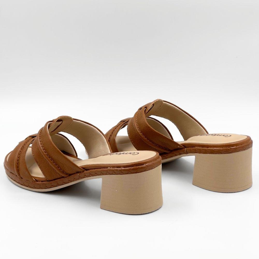 Tamanco Comfortflex Casual Salto Bloco Feminina Marrom 3