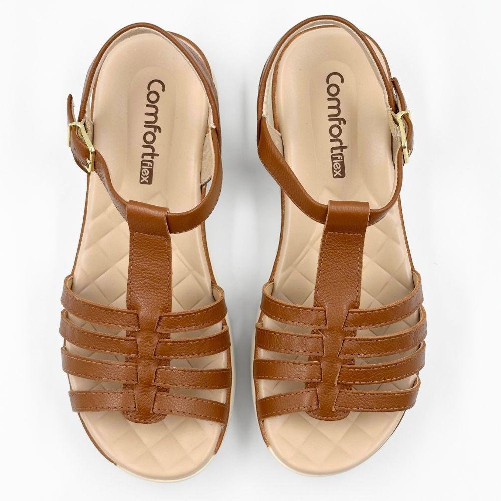 Sandália Comfortflex Casual Flatform Feminina Marrom 4