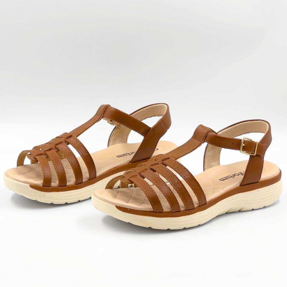 Sandália Comfortflex Casual Flatform Feminina Marrom 2