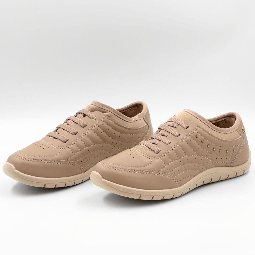 Tênis Kolosh Casual com Cadarço Elástico Feminino Capuccino 2