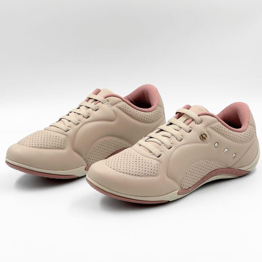 Tênis Kolosh Casual com Cadarço Elástico Feminino Machiato/Rose 2