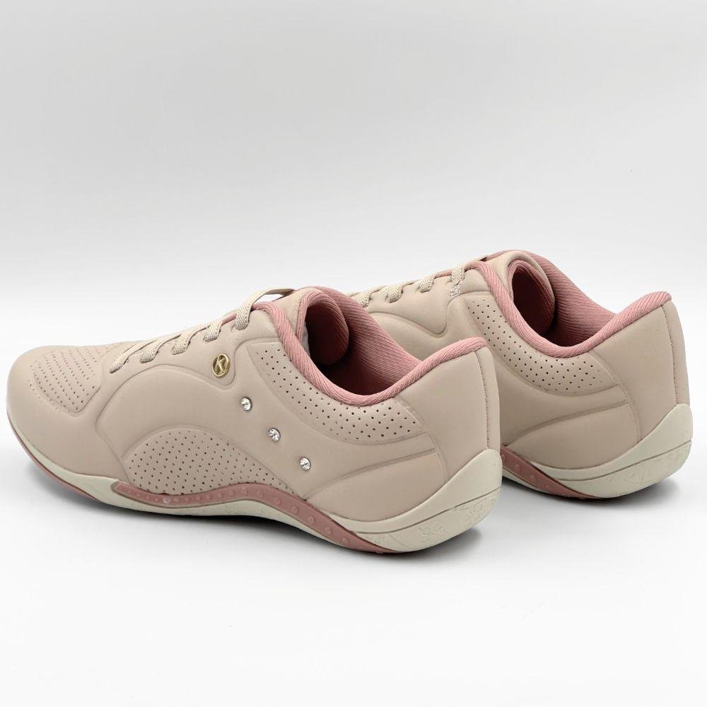 Tênis Kolosh Casual com Cadarço Elástico Feminino Machiato/Rose 3