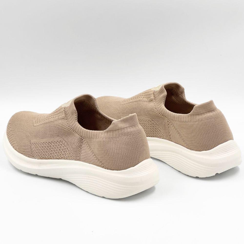 Tênis Kolosh Esportivo Slip em Knit Feminino Bege 3
