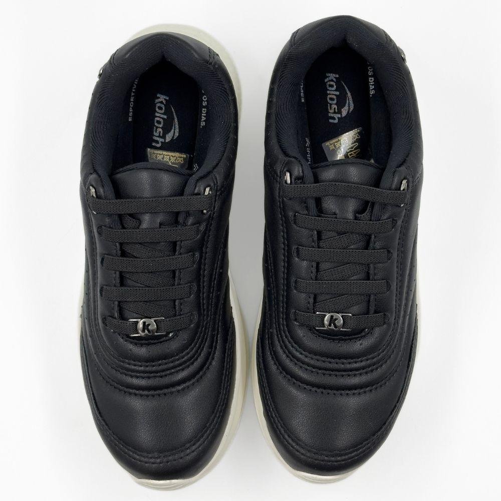 Tênis Kolosh Esportivo com Cadarço Elástico Feminino Preto 4