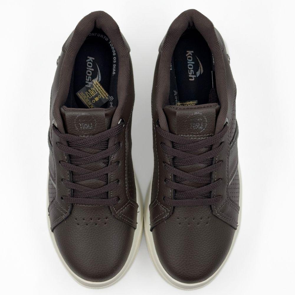 Tênis Kolosh Casual Flatform com Cadarço Feminino Chocolate/Pewter 4