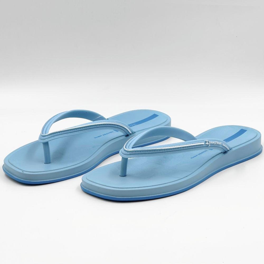 Chinelo Ipanema Tira Fina Glow Feminino Azul Claro-Azul-Prata 2