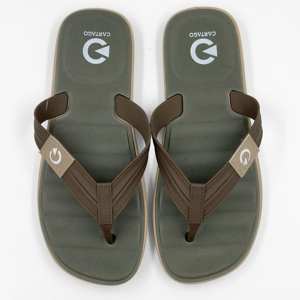 Chinelo Cartago de Dedo Aspen Tira Masculino Bege/Marrom/Verde 4