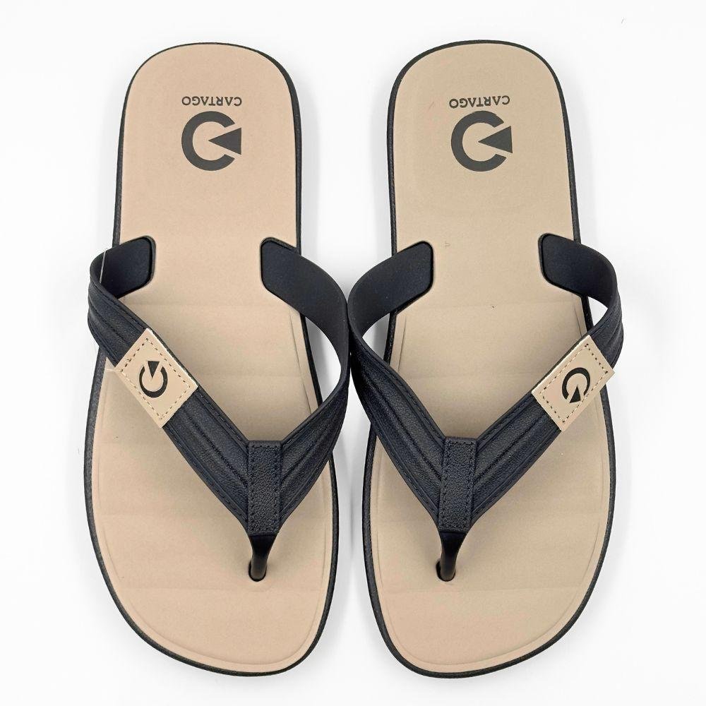 Chinelo Cartago de Dedo Aspen Tira Masculino Preto/Bege 4