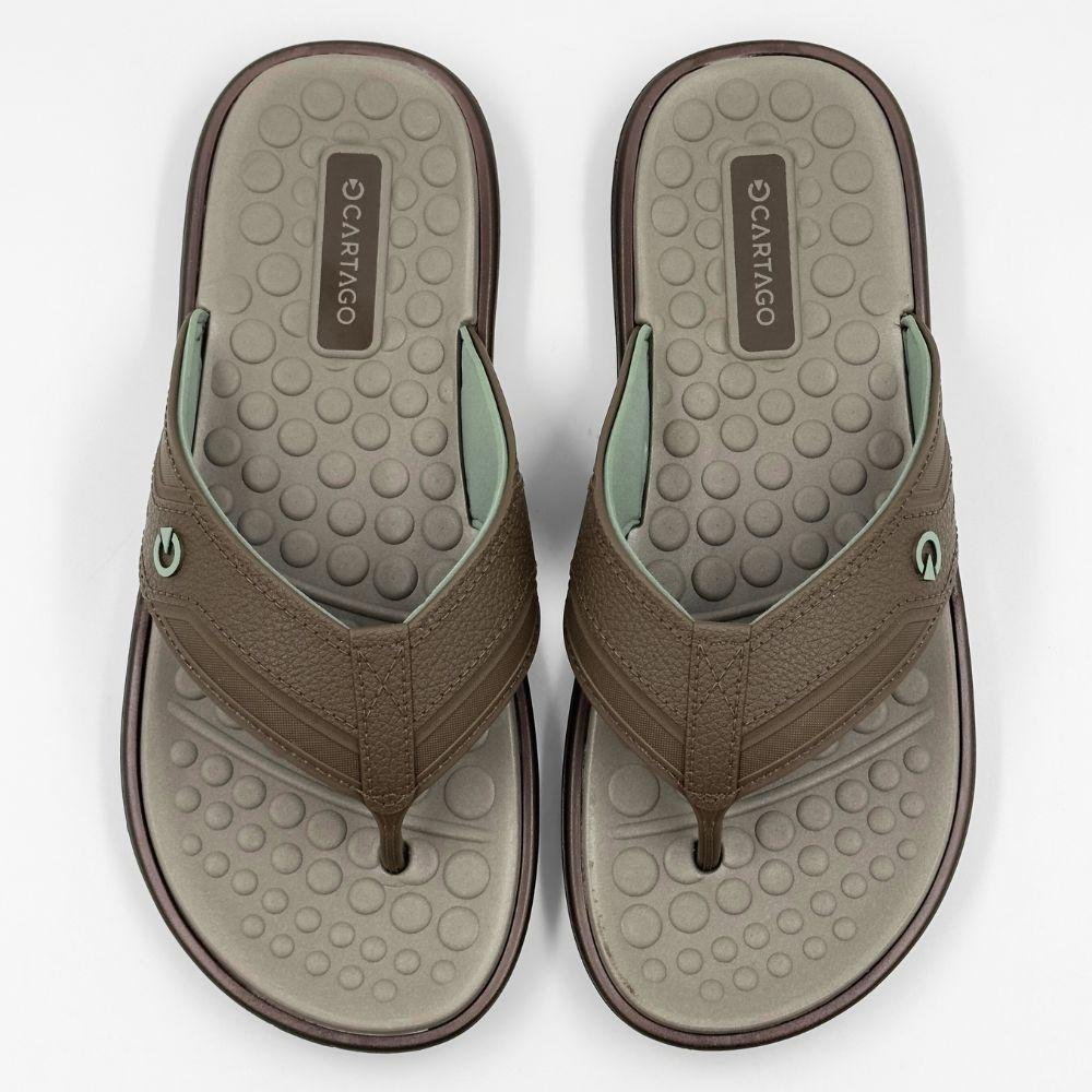 Chinelo Cartago de Dedo Veneto III Tira Larga Masculino Marrom/Cinza/Verde 4