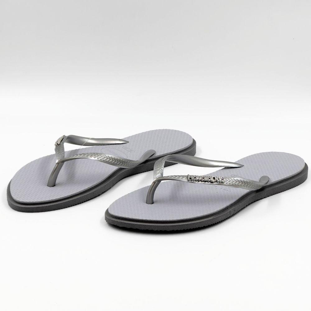 Chinelo Havaianas Slim Point Feminino Cinza Aço 2