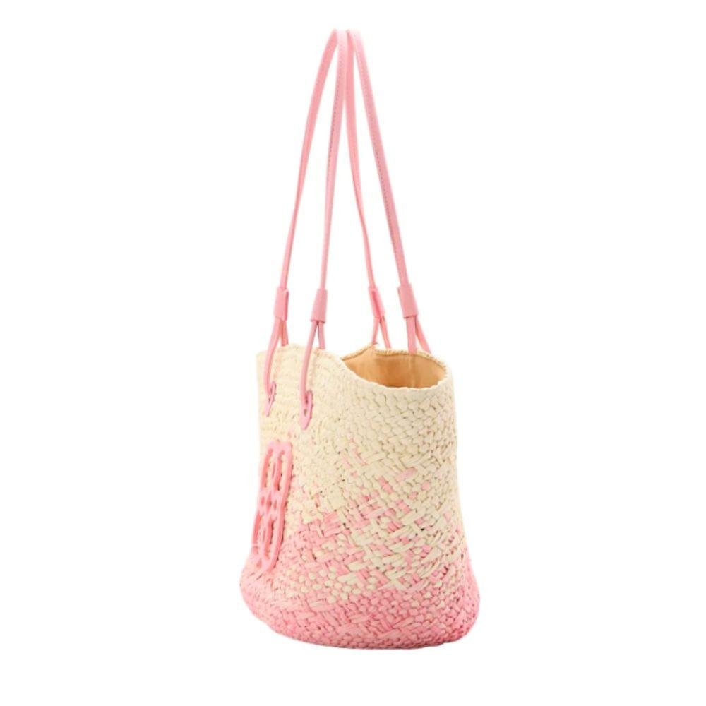 Bolsa de Praia Chenson Sacola Palha Grande Feminina Rosa 2