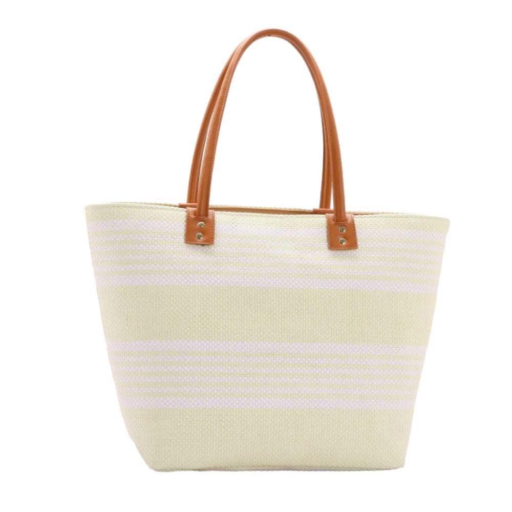 Bolsa de Praia Chenson Grande Sacola Palha Feminina Rosa 3