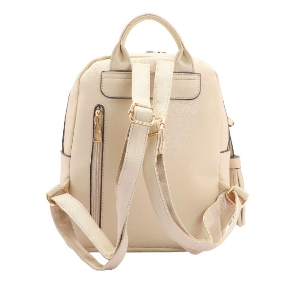 Mochila Chenson Pequena em P.u Feminina Bege 3