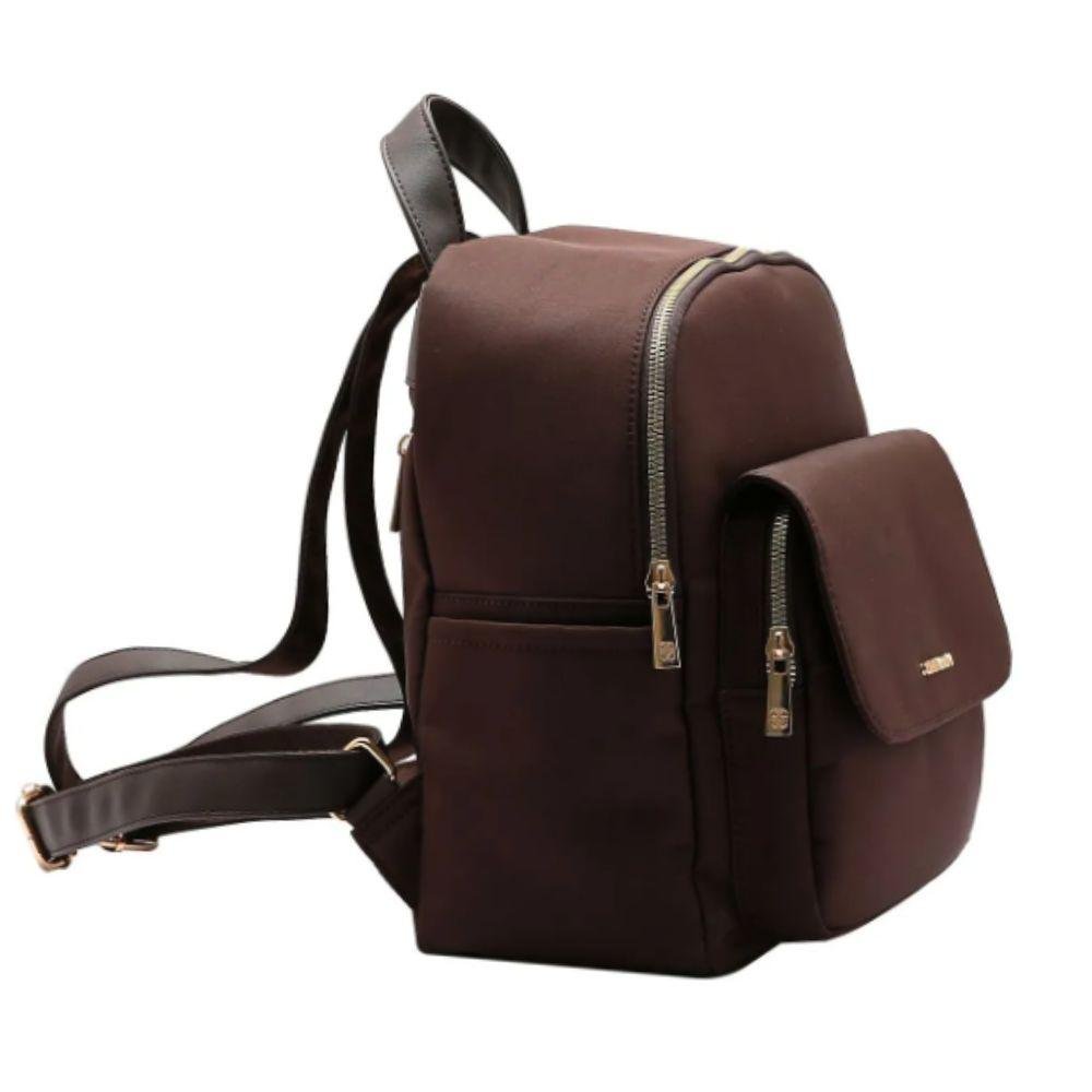 Mochila Chenson em Tecido Pequena Feminina Café 2