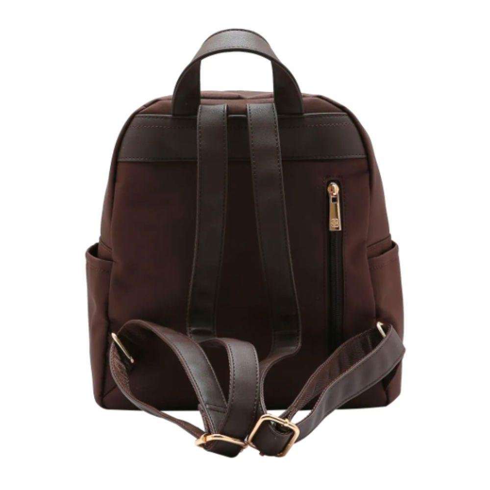 Mochila Chenson em Tecido Pequena Feminina Café 3