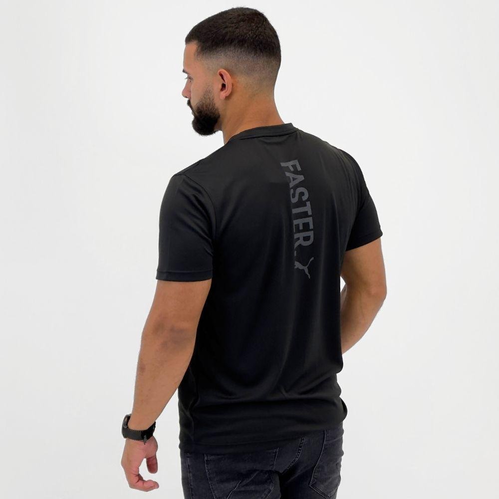 Camiseta Puma Dry Manga Curta Graphics Running Fast Masculina Preto 3