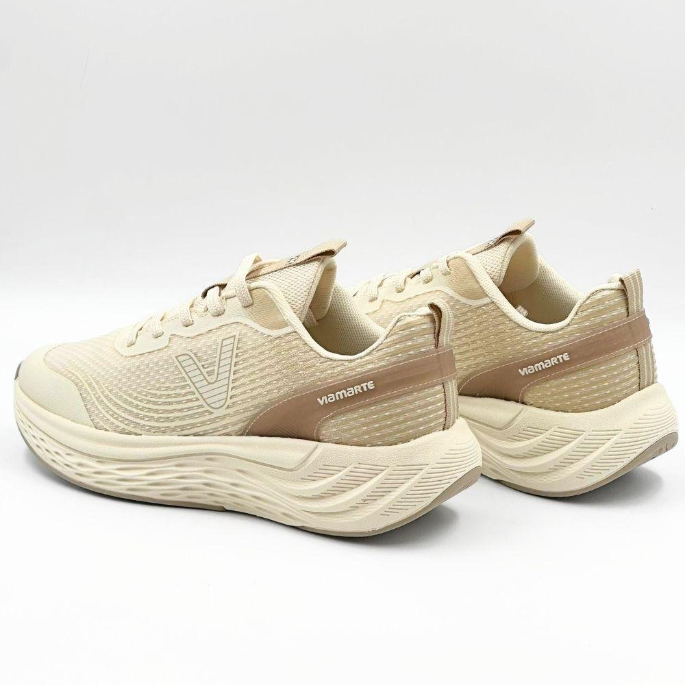 Tênis Via Marte Esportivo Jackar com Cadarço Feminino Bege 3