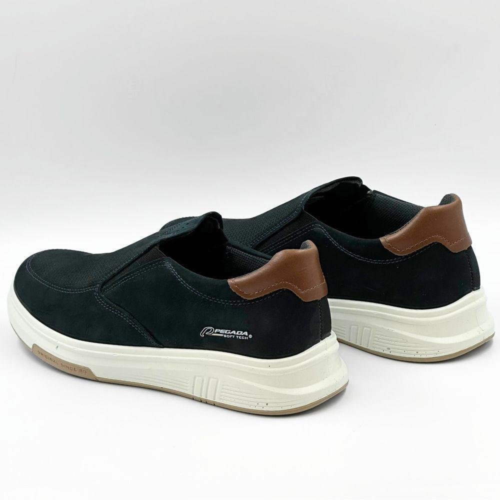 Sapatênis Pegada Slip Masculino Azul Marinho/Conhaque 3