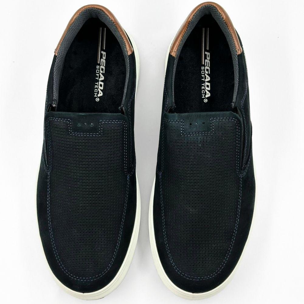 Sapatênis Pegada Slip Masculino Azul Marinho/Conhaque 4