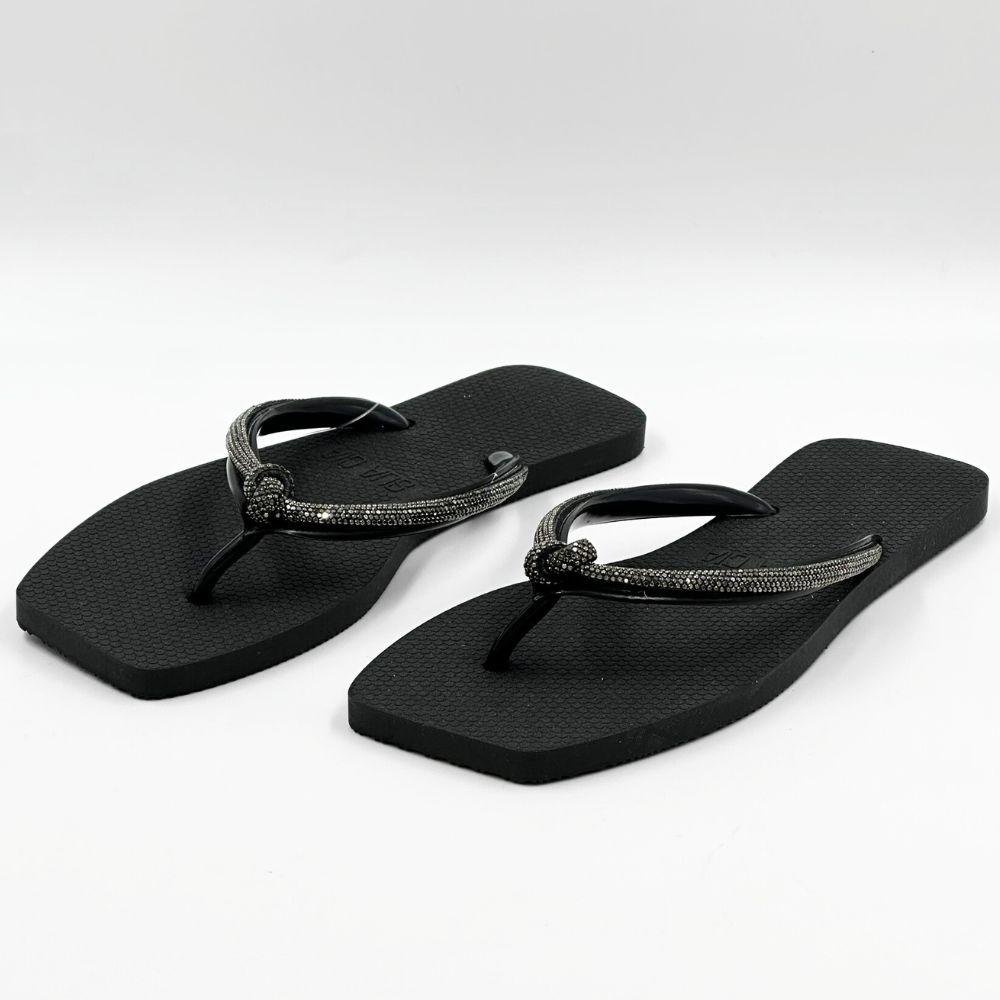 Chinelo Sua Cia com Strass Feminino Preto 2
