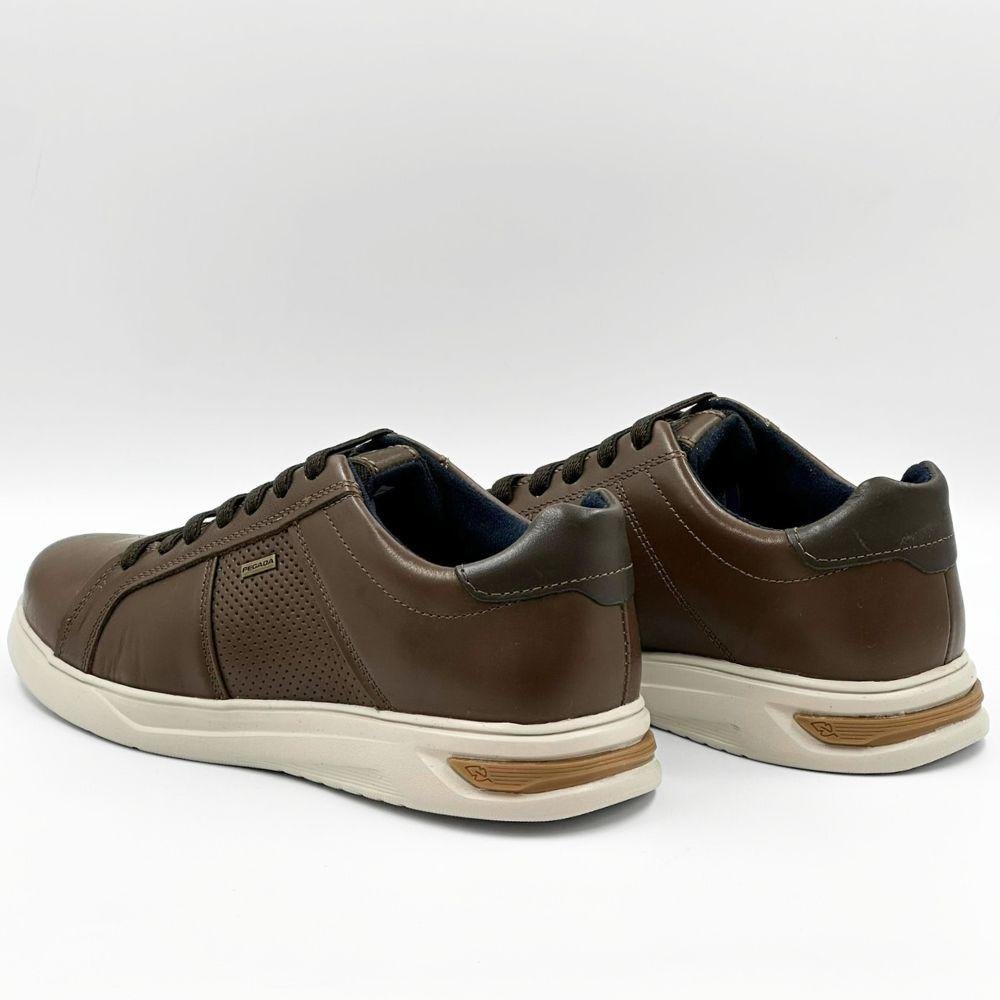 Sapatênis Pegada Stretch Com Cadarço Elástico Masculino Marrom 3