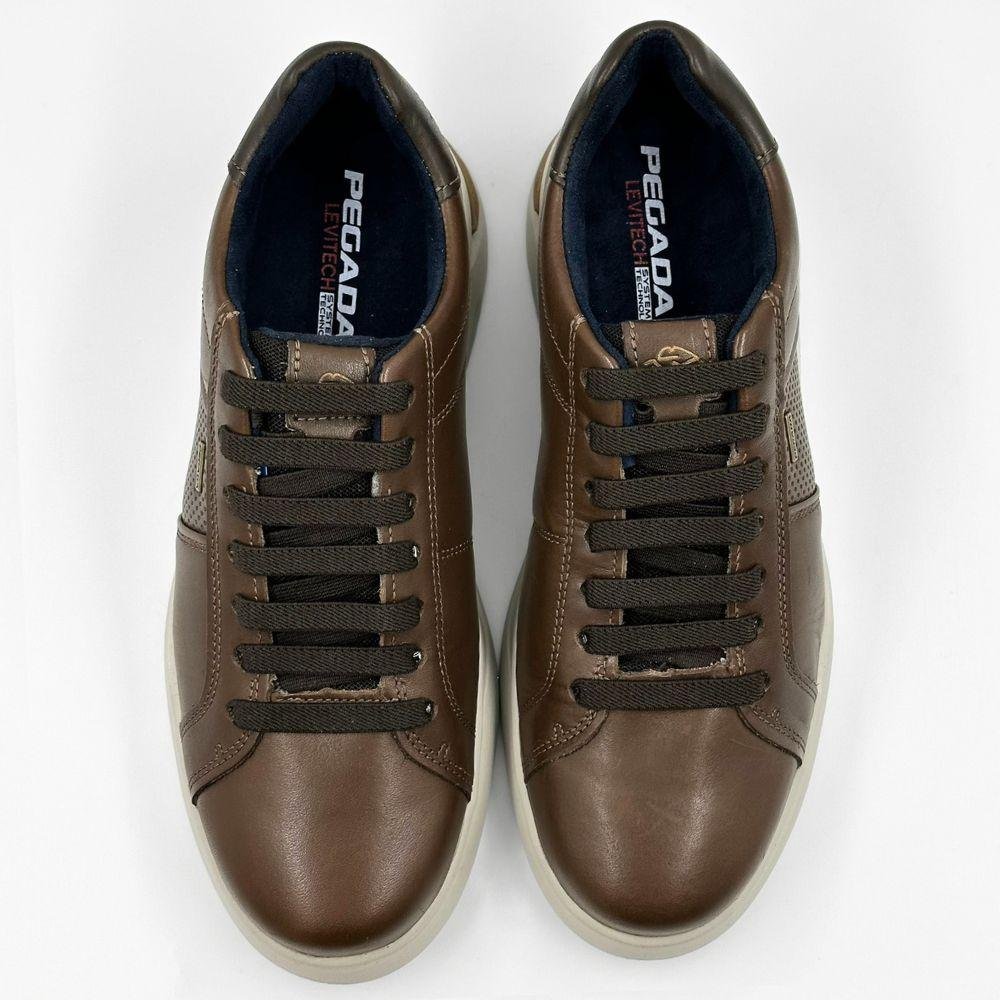 Sapatênis Pegada Stretch Com Cadarço Elástico Masculino Marrom 4