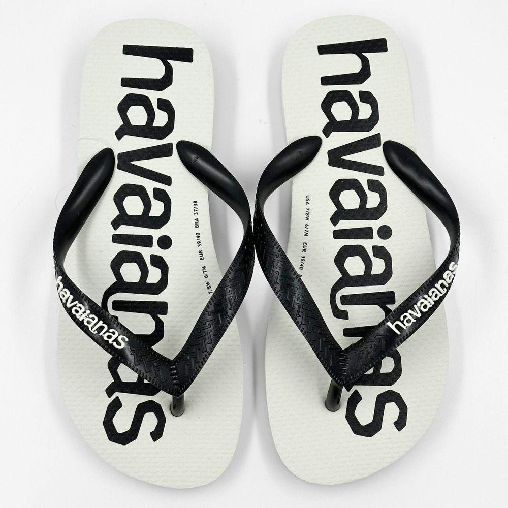 Chinelo Havaianas Top Logomania 2 Masculino Branco/Preto 4