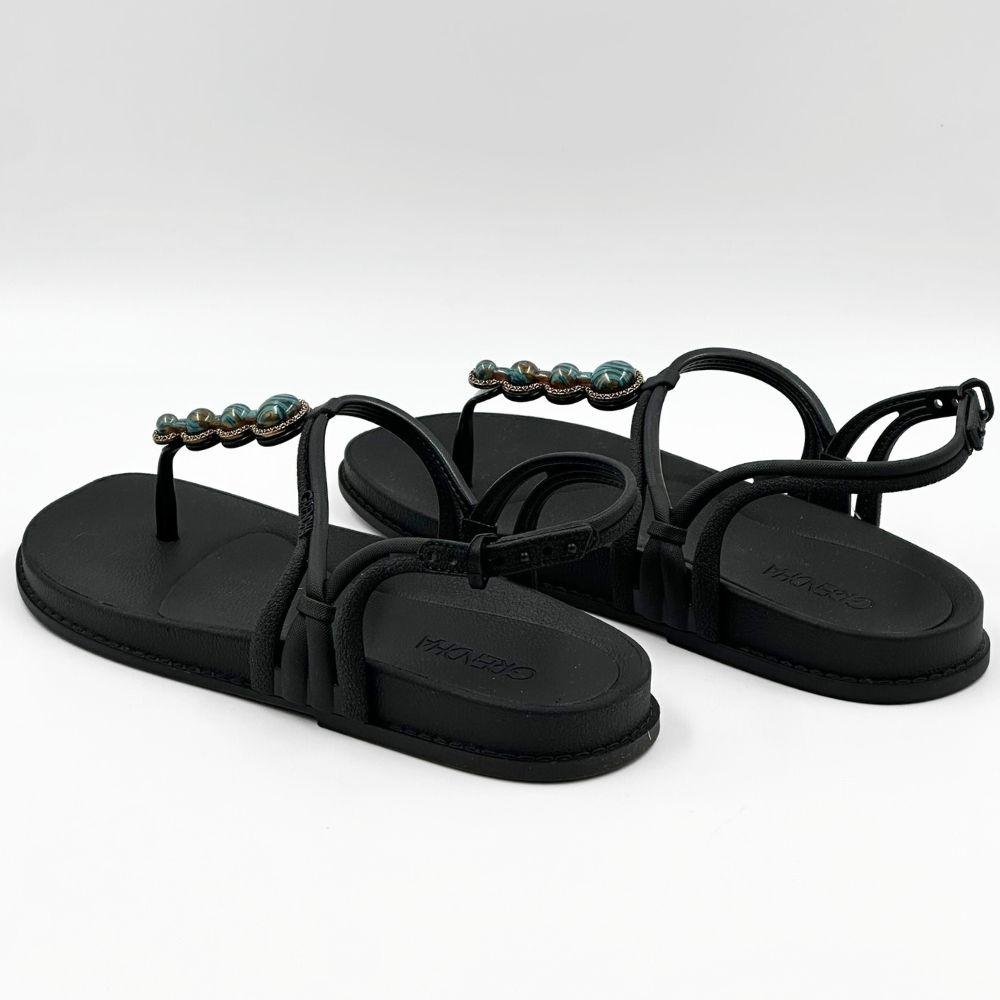 Sandália Grendha Casual Rasteira Feminina Preto 3