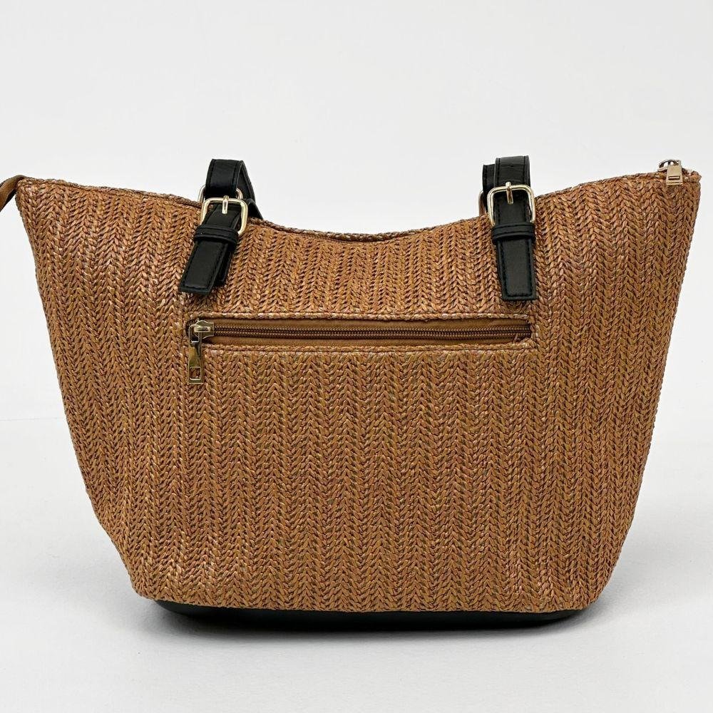 Bolsa de Praia Alice Palucci Sacola Feminina Caramelo/Preto 3